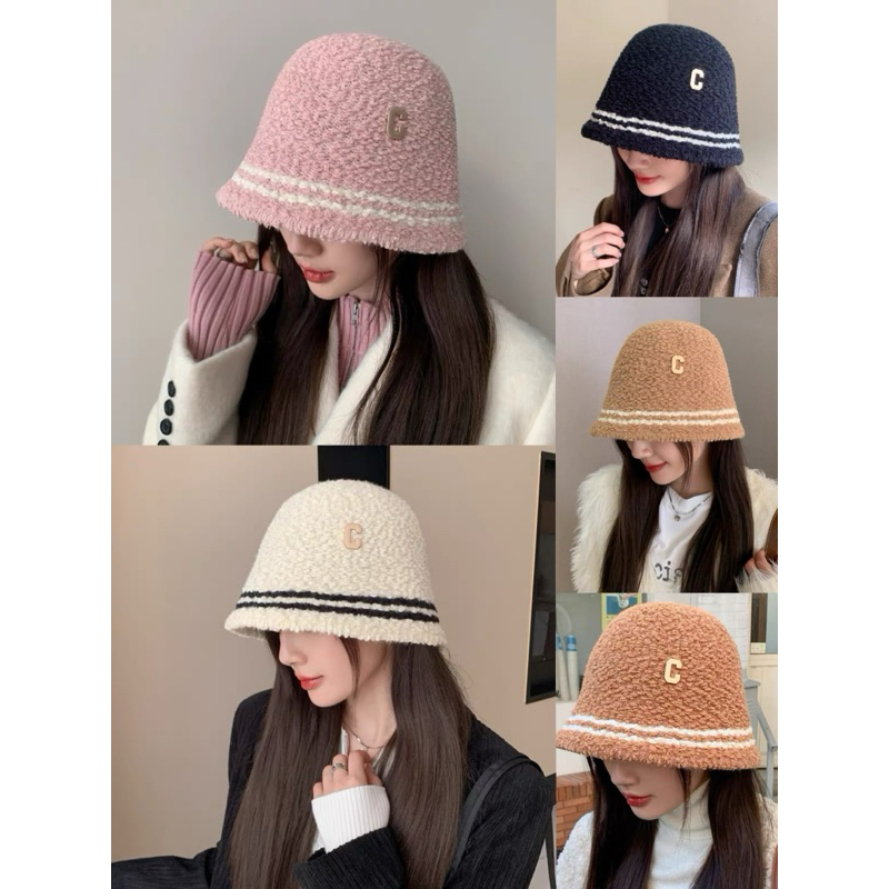 bucket หมวกผ้าแคชเมียร์สไตล์ญี่ปุ่น(2C)