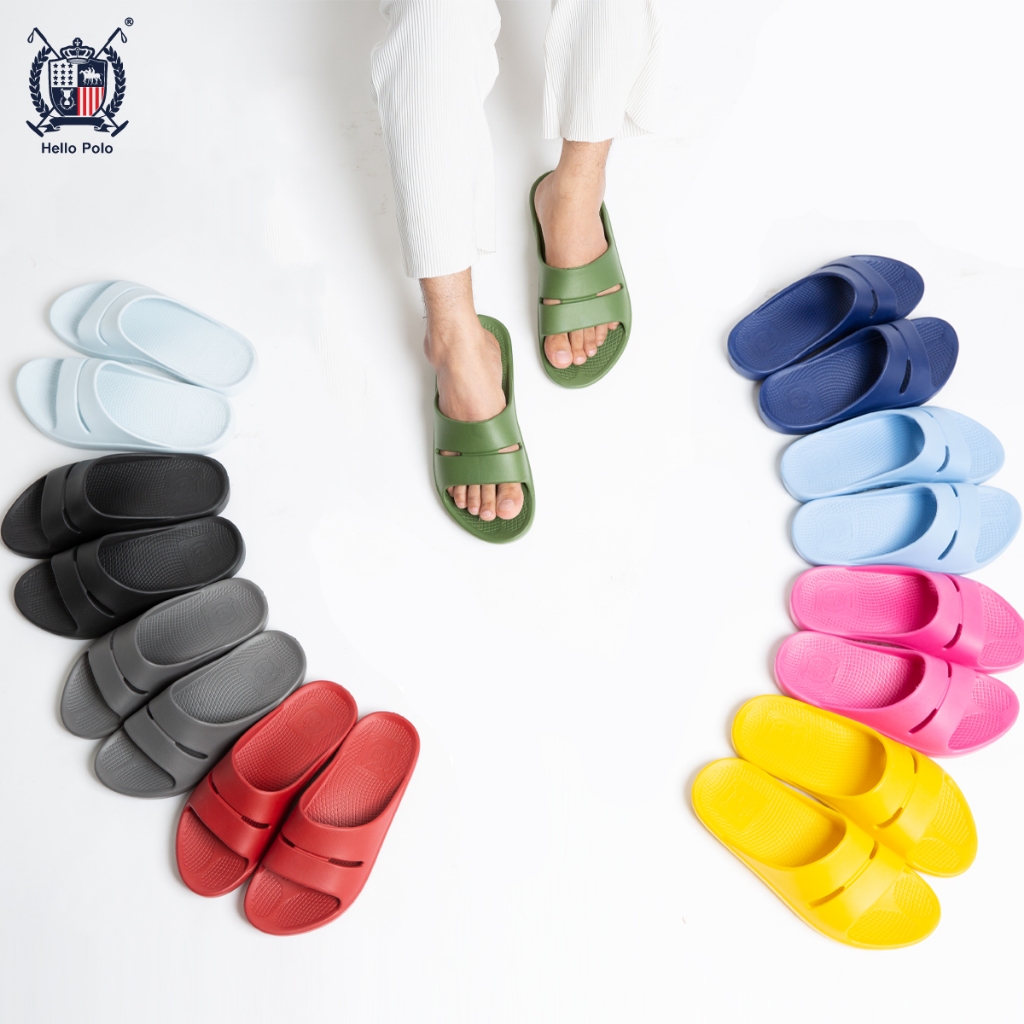Hello Polo รองเท้าแตะลําลอง รองเท้าสุขภาพ รองเท้าสำหรับผู้หญิง ผู้ชาย พื้นนุ่ม กันลื่น รุ่น HP8001