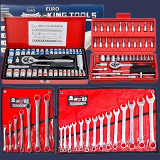 EURO KING TOOLS ชุดบล็อก 40 ชิ้น+ประแจ YETI+แหวน YETI(7pc) +ชุดบล็อก 46ชิ้น ใช้งานหนัก ได้ 4 อย่างมาตรฐาน ISO 9001