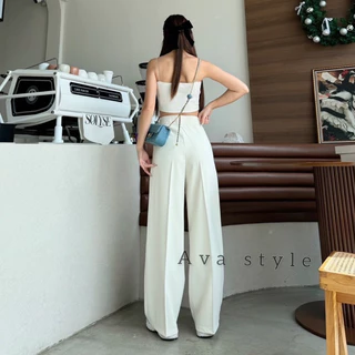 🦋Perfect Lilly 🦋กางเกงขากระบอกเอวสูง ทรงลุง ผ้าลิลลี่ ผ้าดีทรงสวย❤️