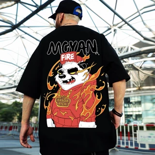 ✅เสื้อไซส์ใหญ่✅ พิเศษ!!! เสื้อยืด คนอ้วน คอกลม เนื้อนุ่ม ลายFire Panda ใส่สบาย ใหญ่สุด 67นิ้ว เย็นสบาย คมชัดใหญ่มาก