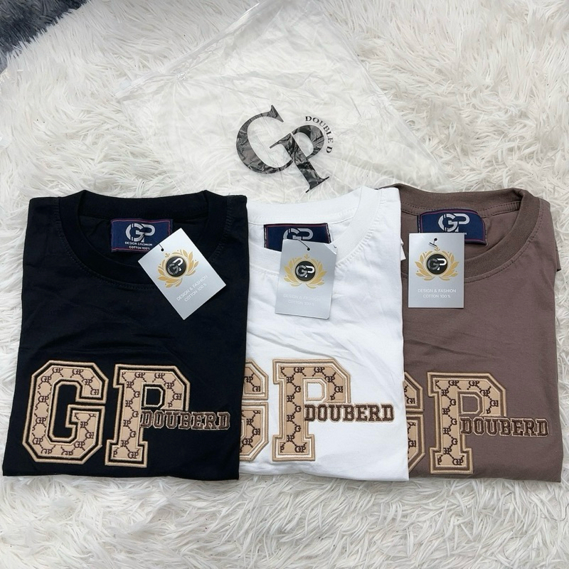 เสื้อยืดGPผ้าคอตตอนงานปักป้ายห้อยS-3XLชญใส่ได้