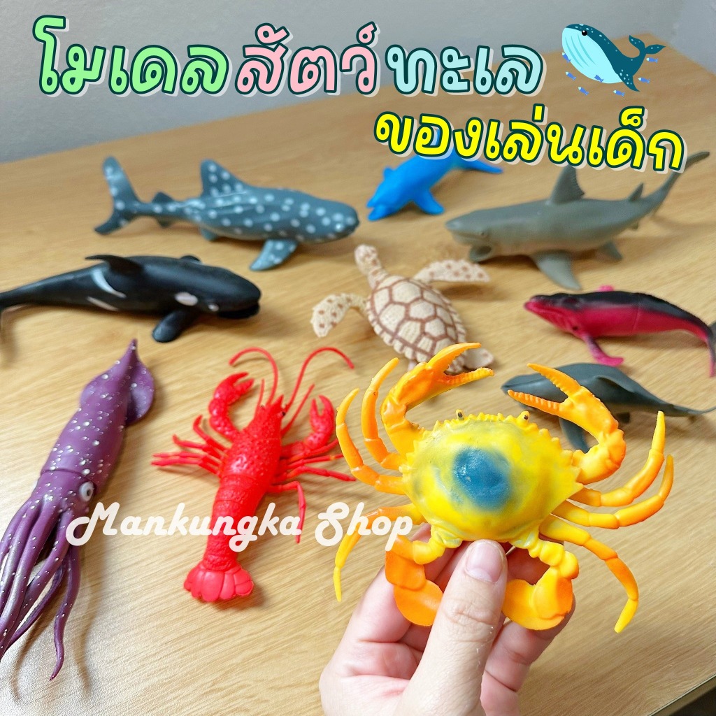 (ขายเป็นตัว) โมเดล สัตว์น้ำ สัตว์ทะเล ปลา ปลาหมึก ปู กุ้ง วาฬ ฉลาม เต่า ของเล่นเด็ก ของสะสม [3]