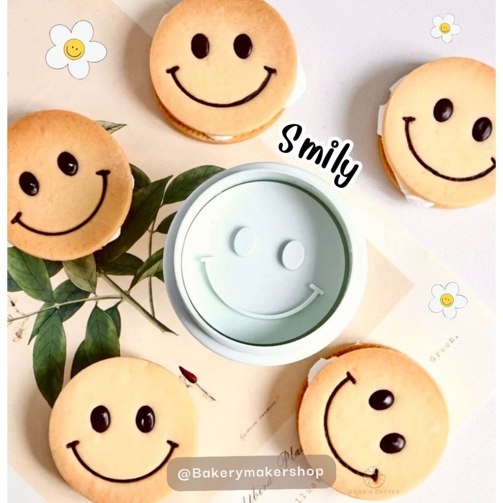 พิมพ์กดคุกกี้ หน้ายิ้ม Smile แบบสปริง 1 ชิ้น