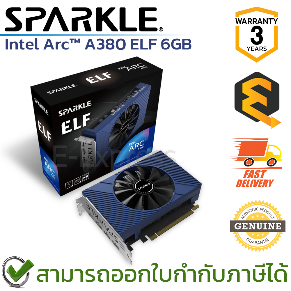 SPARKLE Intel Arc™ A380 ELF 6GB การ์ดจอสำหรับคอมพิวเตอร์ ของแท้ ประกันศูนย์ 3ปี