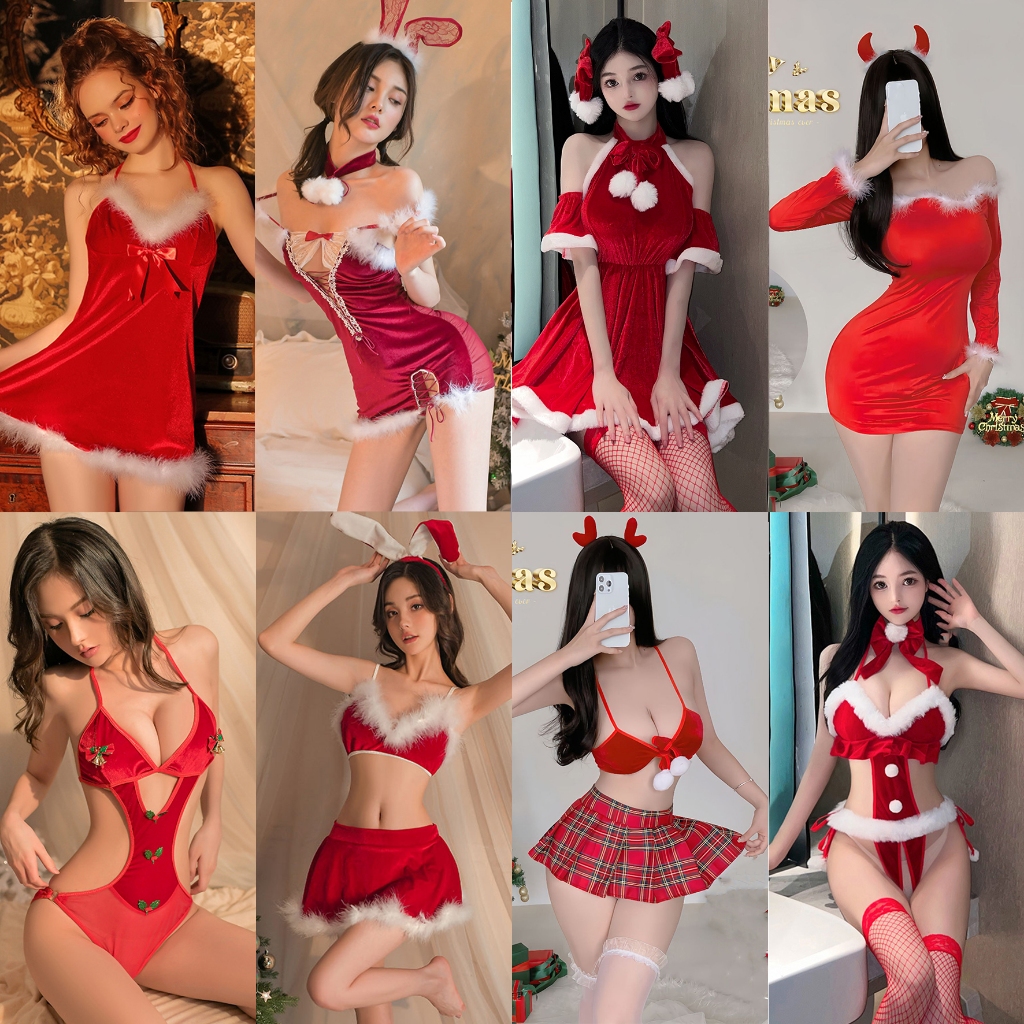 Christmas ชุดนอนเซ็กซี่ ชุดคริสมาส เสื้อผ้าคอสเพลย์ หลายสไตล์ ราคาถูก พร้อมส่งจากไท#111