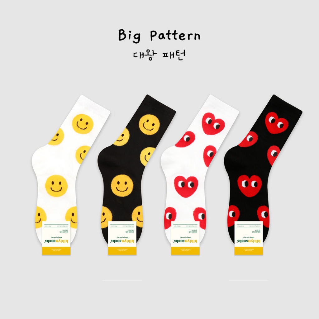 [ Code : PROU10PER ลด 10% ] Big Pattern ถุงเท้าเกาหลี ถุงเท้าแฟชั่น นำเข้าจากเกาหลี 100%