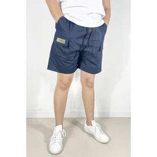 กางเกงขาสั้นผู้ชาย วินเทจ สไตล์แคมป์ปิ้ง เอวยางยืด เนื้อผ้า Cotton100%