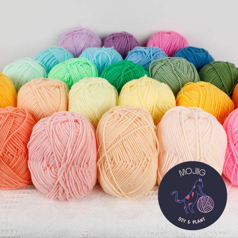 ไหมพรมไยนม milk cotton 4 ply 50 g. พร้อมส่ง