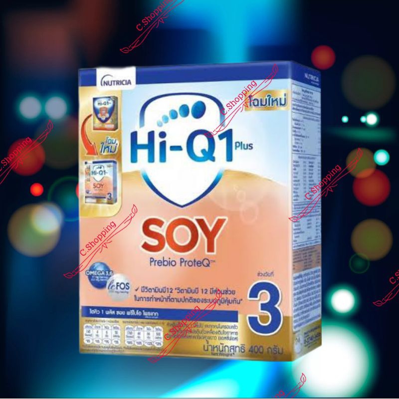 Hi-Q Soy prebio ProteQ ไฮคิวซอยพรีไบโอโพรเทค สูตร 3 นมถั่วเหลือง ขนาด 400g Exp 05/2025