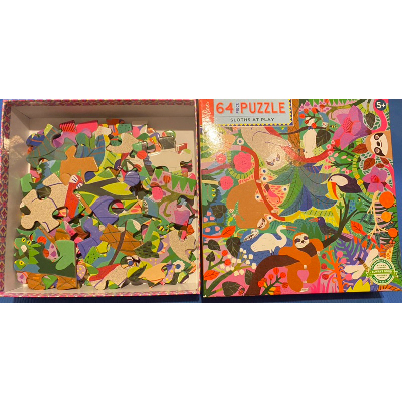eeboo slot at play puzzle 64 piece 38cm x 38cm มือสอง