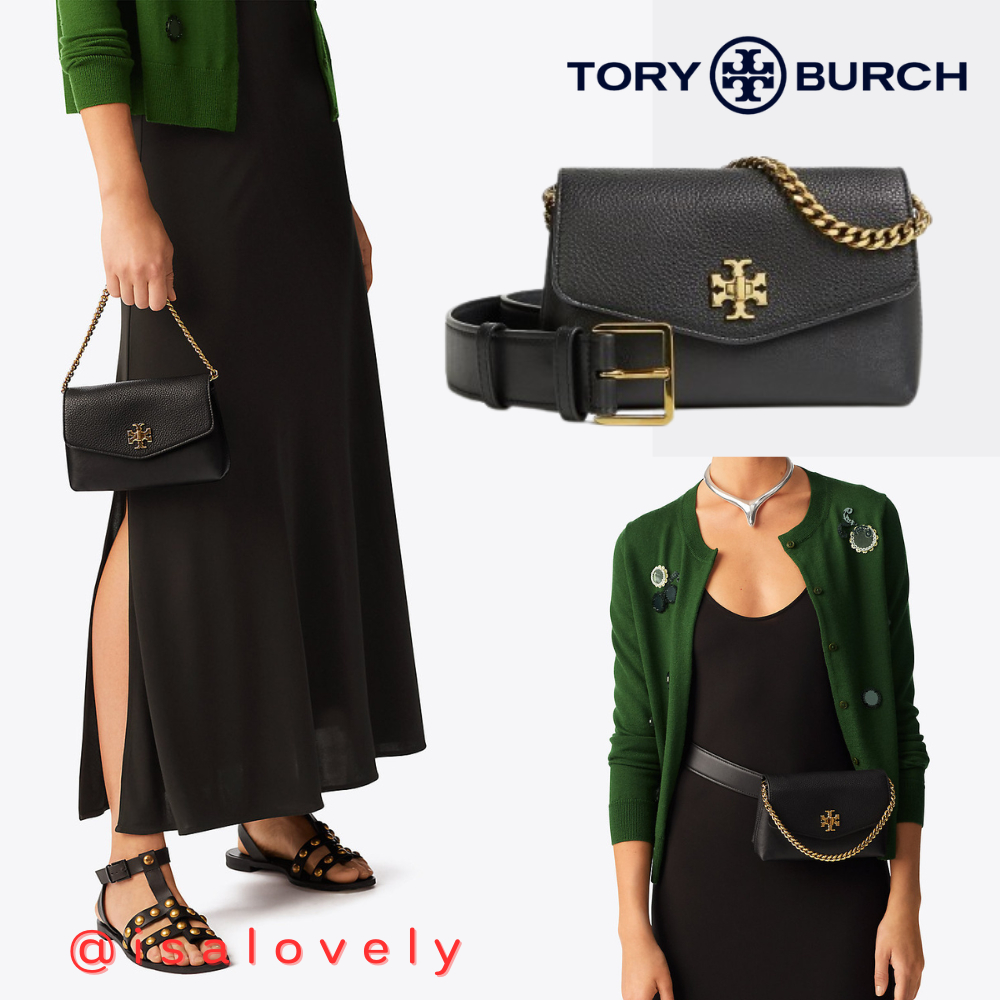 📌Isa Lovely Shop📌  งาน Shop  Tory burch Kira Mixed-Materials Belt Bag 55348