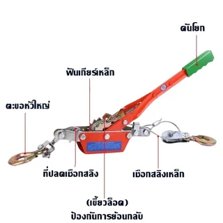 รอกสลิงมือโยก สลิงคู่ แทรคเตอร์ เครื่องจักรช่วยประหยัดพลังงาน ดึงรถติดโคลน งานก่อสร้าง ยกเสาเข็ม รั้วยืด