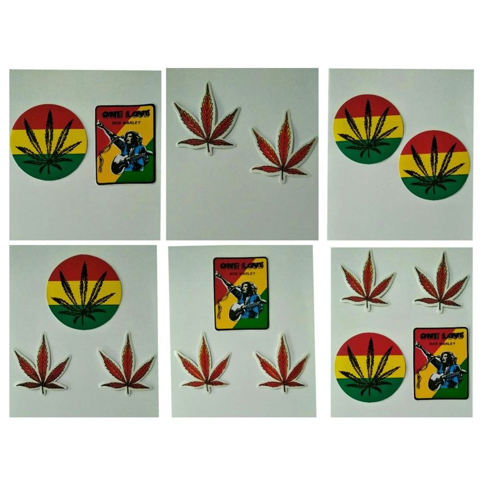 สติ๊กเกอร์แต่งรถ #ลายใบกัญชา #Cannabis #Marijuana (ไซค์เล็ก)