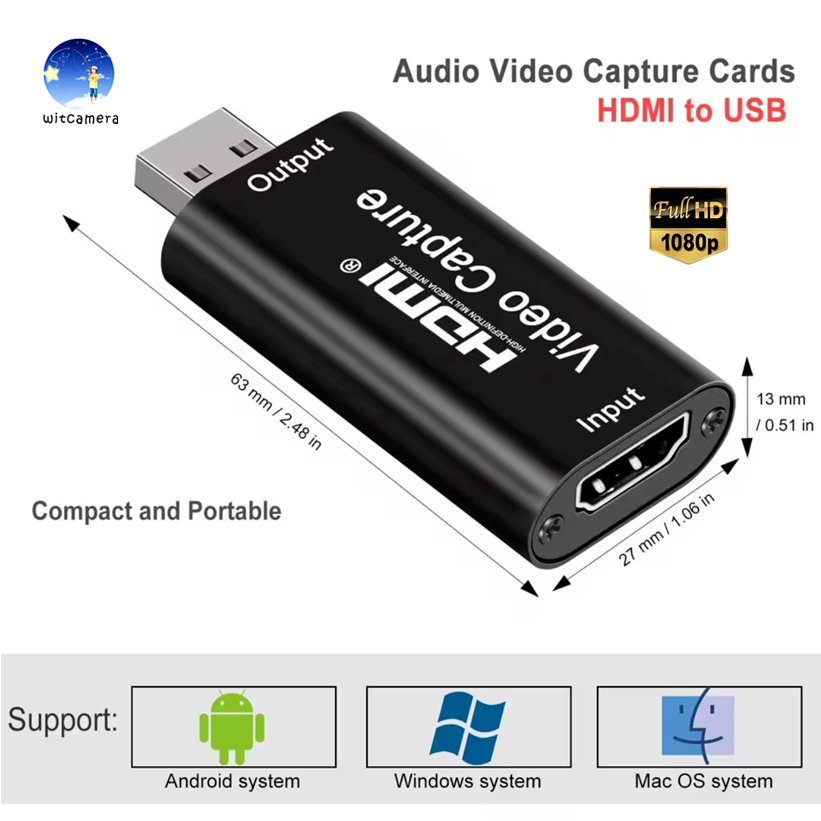 Video Capture Card การ์ดจับภาพวิดีโอเสียง 4K HDMI เป็น USB 2.0 FR PS4 เกม DVD Game/Video Live Hdmi Capture Card USB 2.0