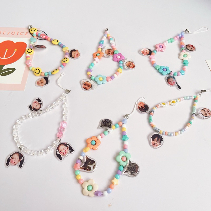 🔺ไดคัทฟรี ส่งฟรี🔺 สายคล้องโทรศัพท์ จี้หน้าคน หน้าน้องแมว หน้าน้องสุนัข 🧸🌈🌥️💛