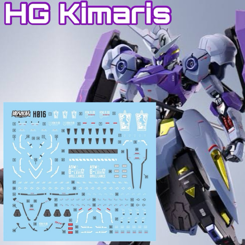 ดีคอลน้ำ DL 016 IBO DECAL HG 1/144 Gundam Kimaris Vidar เรืองแสงแบล็คไลท์