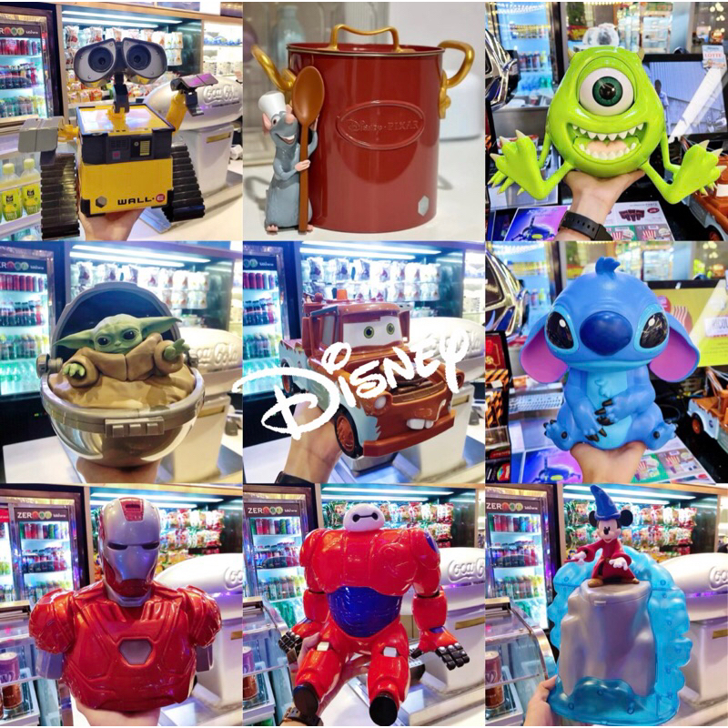 ถังป๊อปคอร์น -Disney 100th Collection- WALL E,Remy,Mike,Grogu,Stitch,Iron Man,Mickey Mouse & ปราสาทเจ้าหญิงดิสนีย์