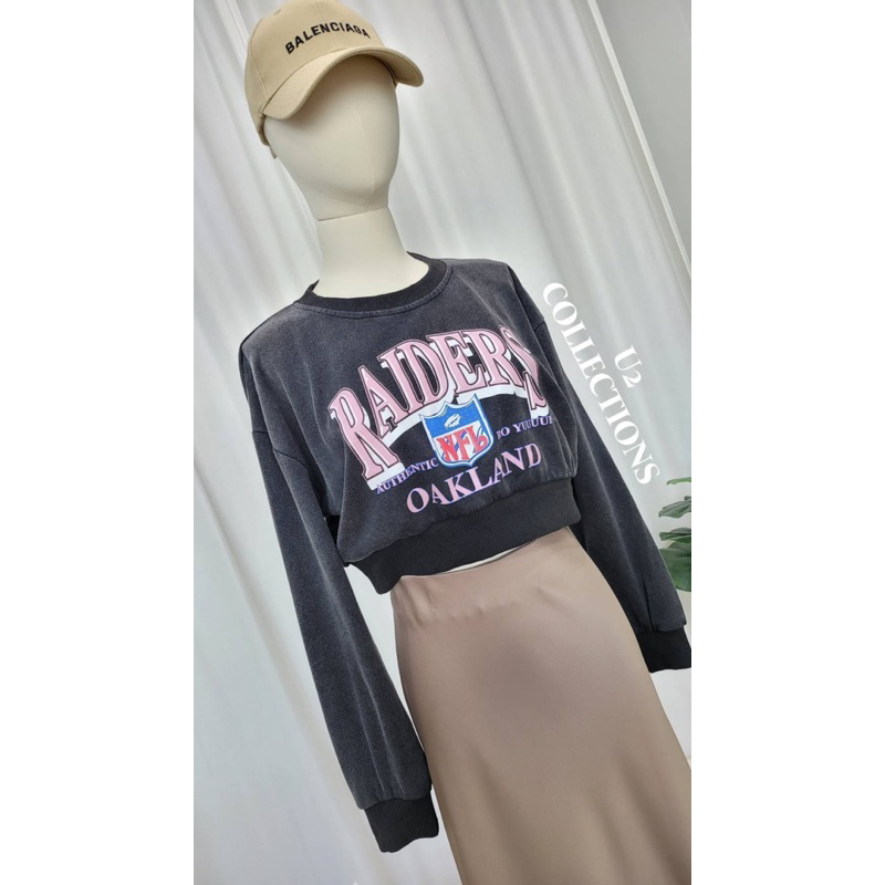 U2🖤เสื้อสเวตเตอร์สีฟอก RAIDERS