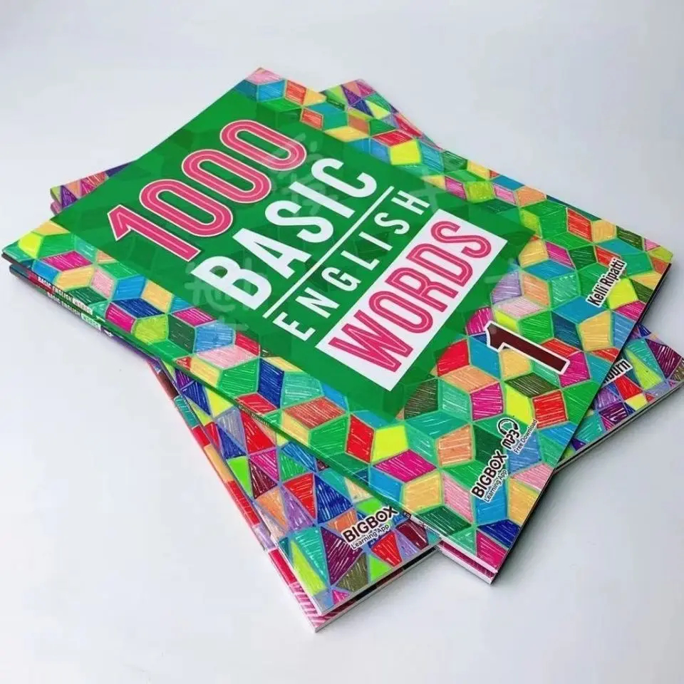 4 books/set 1000 Basic English words learning Level 1-4 Primary School Common Dictionary Textbook Workbook books for kid