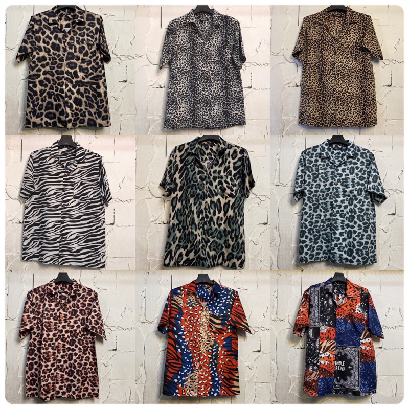 เสื้อเชิ้ตฮาวายลายเสือม้าลายเสือดาวm-4XL ผ้าไหมอิตาลี % ผ้าดี ตัดเย็บสวย ไม่ต้องรีดทุกเทศกาลไม่ร้อน ส่ได้ทั้งชายและหญิง