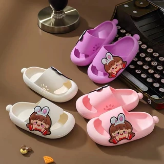 CUTE03 รองเท้าแตะเด็กการ์ตูนเจ้าหญิง ใส่ในบ้านพื้นนุ่มกันลื่น