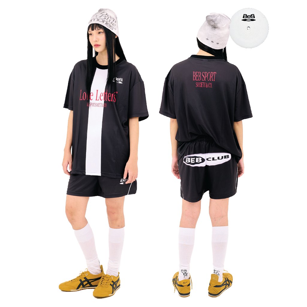 BEB CLUB LOVE LETTERS JERSEY เสื้อกีฬาสีดำ