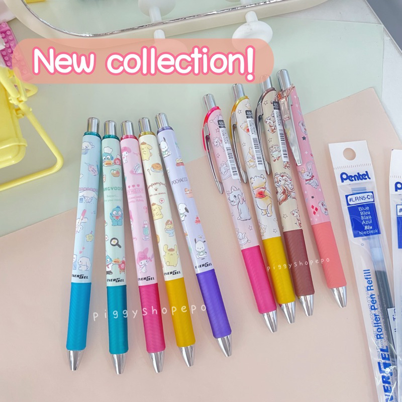 ถูกสุด ลายใหม่มาแล้วค่ะ ปากกาเจล Pentel Energel sanrio disney ลิขสิทธิ์ ญี่ปุ่นแท้ 100% ปากกาญี่ปุ่น