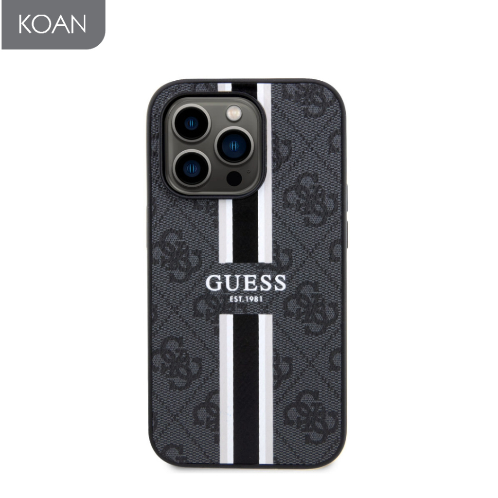 เคสมือถือ GUESS 4G PU With Printed Stripes Mag for iPh0ne 15 Pro / 15 Pro Max
