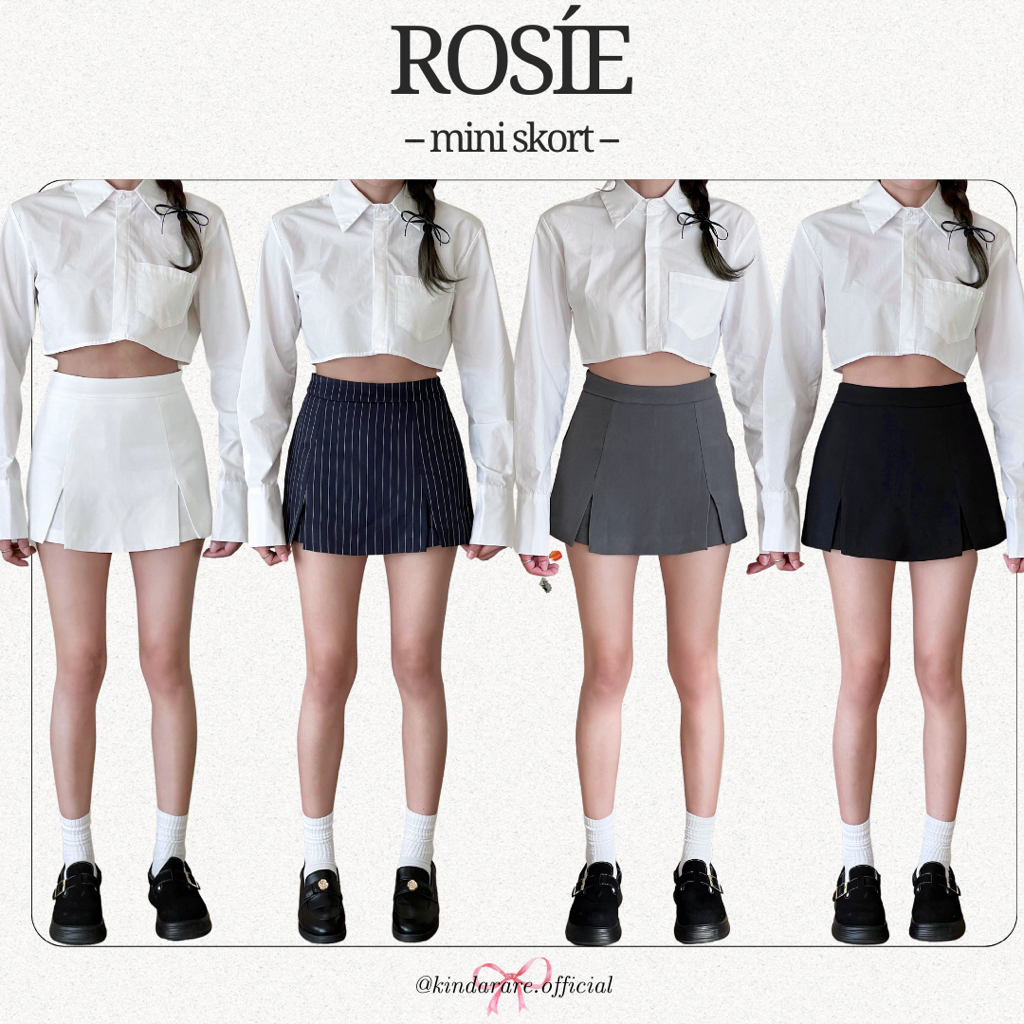 KINDARARE — Rosie mini skort (กระโปรงกางเกงรุ่นใหม่ ผ้าหนา เป็นทรง ยับยาก) พร้อมส่ง 5 สี