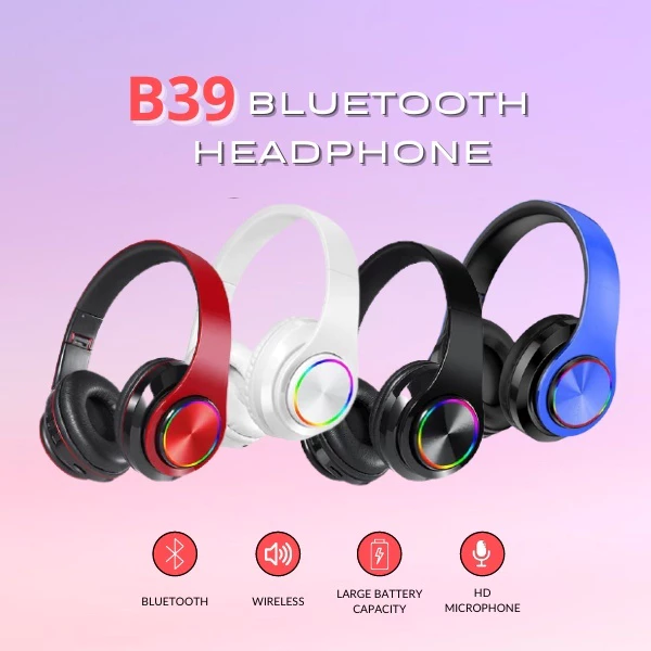 หูฟัง B39 หูฟังครอบหูไร้สาย Bluetooth รุ่น Candy Pop หูฟังบลูทูธ สเตอริโอ เบสคมชัด