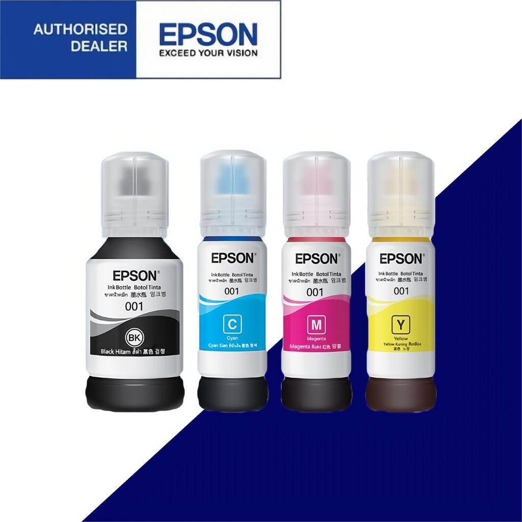 หมึกเติมของแท้ เอปสัน EPSON 001 มีกล่อง ของแท้ 100% รุ่น L4150,L4160,L4260,L6160,L6170,L6190,L6191,L14150