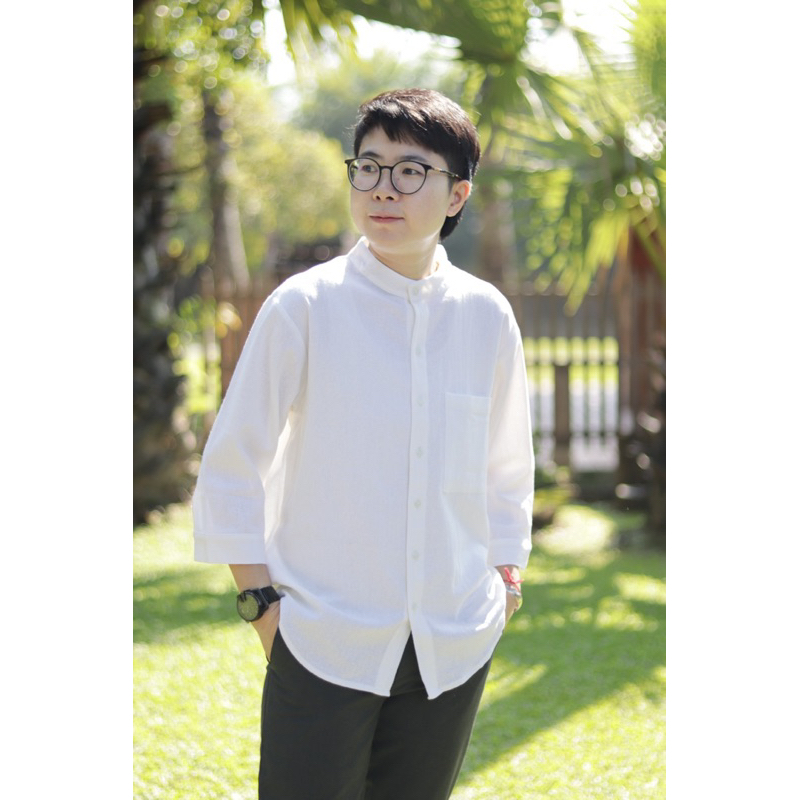 เสื้อแขนสามส่วน ผ้าฝ้ายนุ่ม ใส่สบายไม่ร้อน