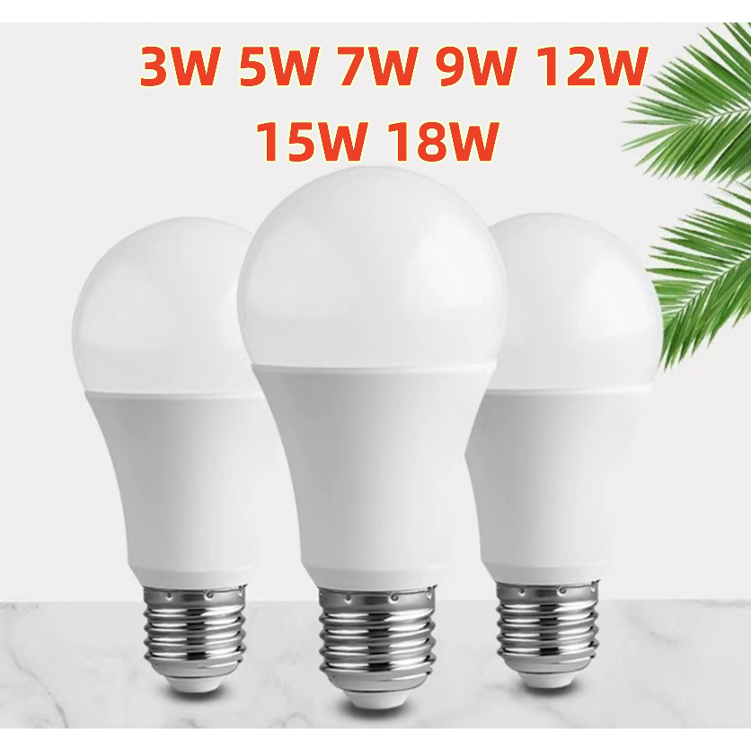หลอดไฟ แอลอีดี LED แสงขาว แสงวอม แสงสว่างสบายตา คุณภาพวัสดุอย่างดี ขั้วไฟE27 ระบายความร้อนได้ดีและป้องกันการกัดกร่อน220V