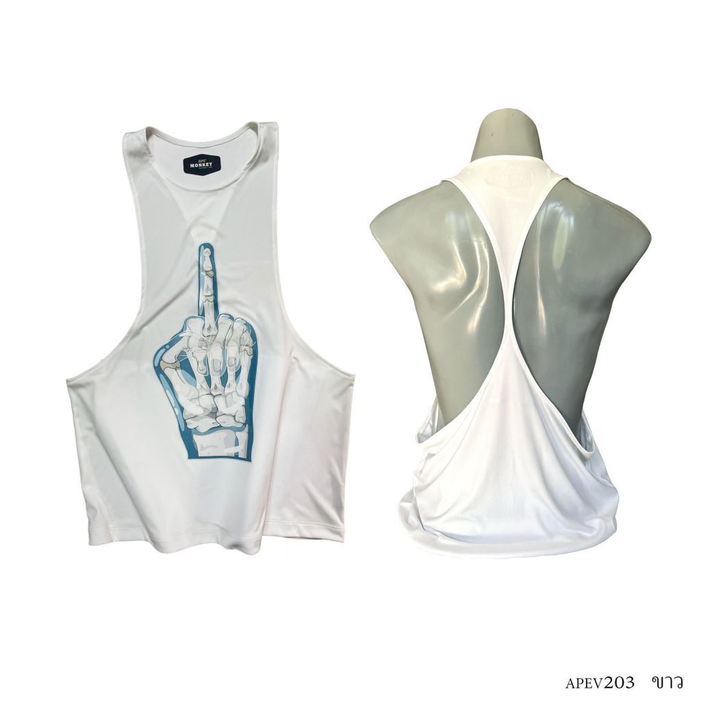 APEV203 เสื้อกล้าม เว้าหลังวี สกรีนลายกราฟฟิก Awesome sport