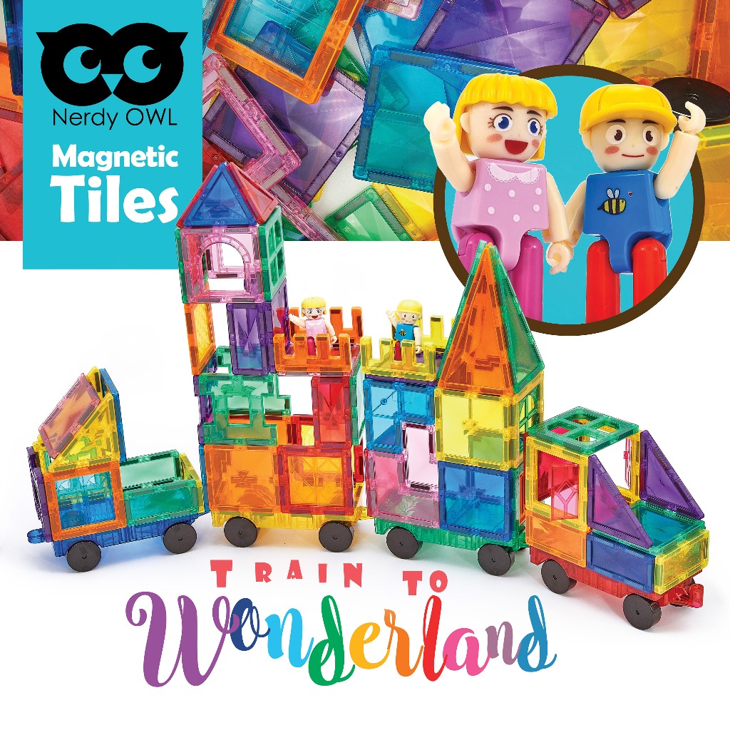 Magnet Tiles Train to Wonderland  86 Pieces ของเล่นแผ่นตัวต่อแม่เหล็กรถ 86 ชิ้น