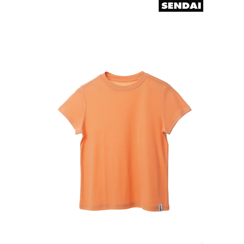 SENDAI เสื้อยืดคอกลมผู้หญิง สีชาไทย