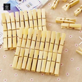 ไม้หนีบไม้ไผ่ ไม้หนีบผ้า ขนาด6cm. แพค20ตัว!!แข็งแรงทนทาน(พร้…