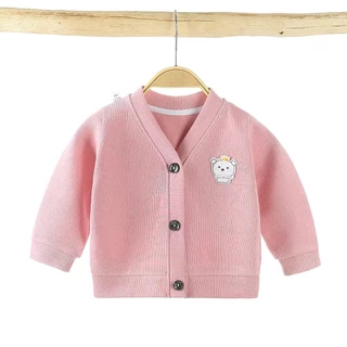 MT07 เสื้อคาร์ดิแกนเด็ก ผ้าไหมพรม ไม่บางไม่หนา กำลังพอดี แขนยาวเด็ก sweet baby