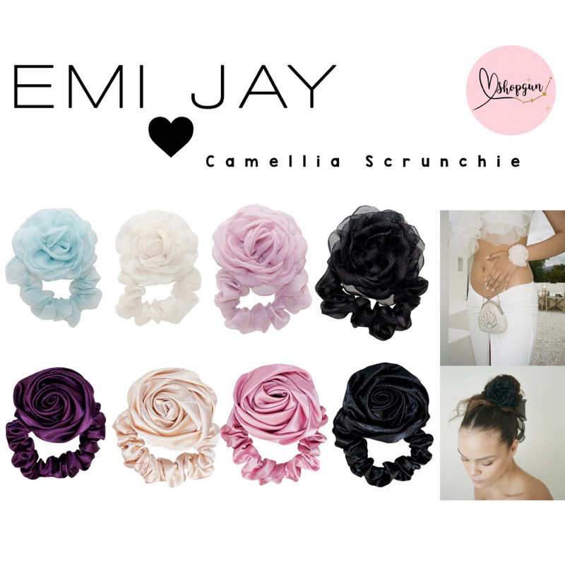 พร้อมส่ง ✅  Emi Jay Camellia Rosette Scrunchie ยางรัดผมของแท้ 100%