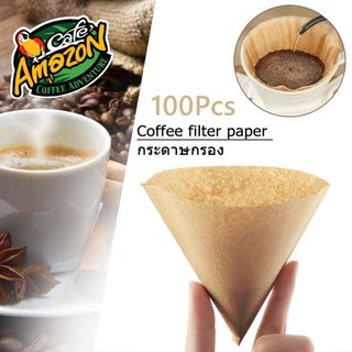 [St.Coco Cafe]กระดาษกรองกาแฟดริป(100 แผ่น) ทรง V/U แบบหนา Drip Coffee Paper Filter V/U Shape