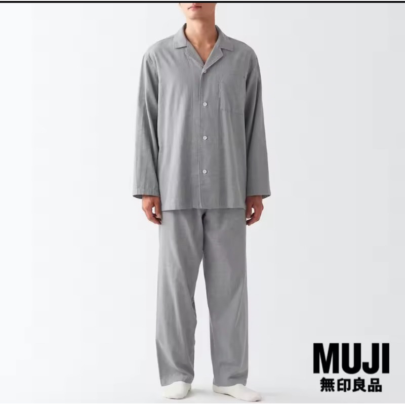 มูจิMuji ชุดนอนผู้ชายMan มูจิ ของแท้ เนื้อผ้าคอตตอนออแกนิค-รับหิ้วร้านมูจิ