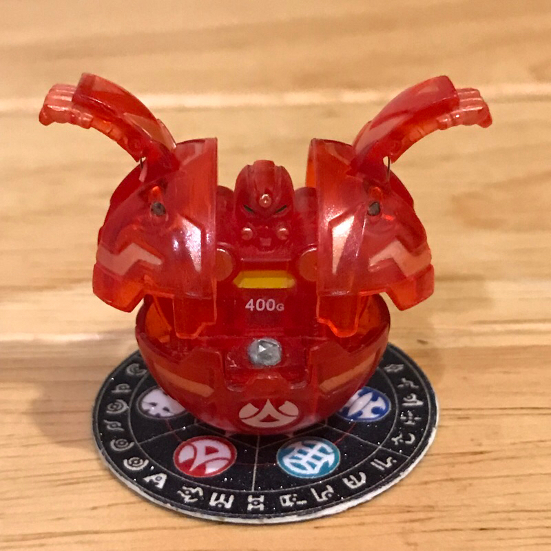 Bakugan B1 translucent Pyrus Robotallion