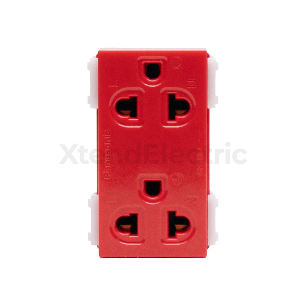 เต้ารับคู่ 3 ขา มีกราวด์ สีแดง พานาโซนิค PANASONIC WEG15929R