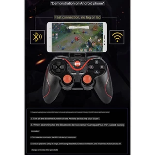 X3 Bluetooth จอยเกมไร้สาย ใช้กับ IOS Androidได้ จอยเกมส์ คอนโทรลเลอร์เกมไร้สาย พร้อมที่ใส่โทรศัพท์