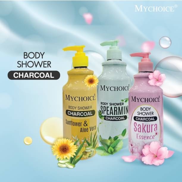 ครีมอาบน้ำ MYCHOICE BODY SHOWER มายช้อยส์ ครีมอาบน้ำชาร์โคล ขนาด 400 มล. Mychoice