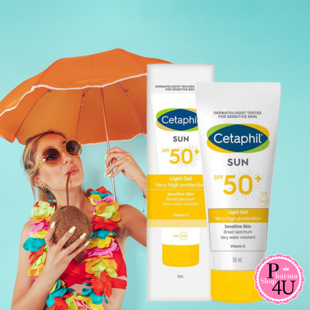 Cetaphil Sun SPF50+ Light Gel 50ml เจลกันแดดสูตรกันน้ำ กันเหงื่อ อ่อนโยน [6343]