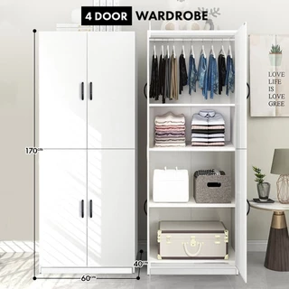 CARLINO : 4 Door Wardrobe 3 SHELVES ชั้นวางของ ตู้เก็บของ ตู้อเนกประสงค์ 4 ประตู