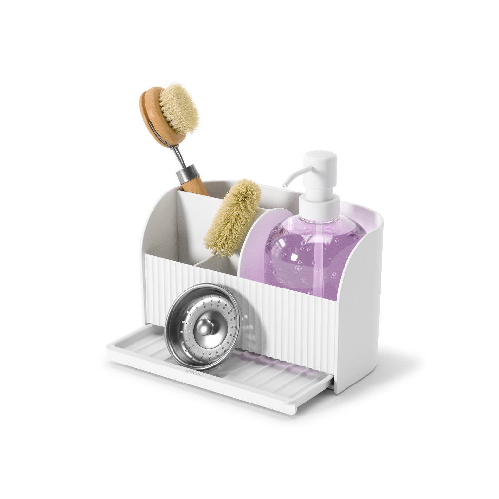 Pana Objects PXUB: Umbra SLING SINK CADDY W/PUMP WHITE