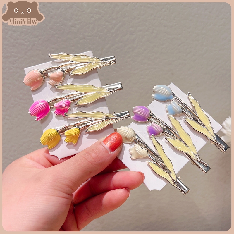 [พร้อมส่ง] กิ๊บติดผมทิวลิป มี 7 สี หวานน่ารัก มินิมอลสไตล์เกาหลี ติดได้หลายลุคหลายโอกาส : MiniMilwʕ•ᴥ•ʔ